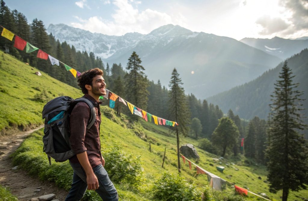 a-young-man-joyfully-hiking-through-the-lush-green